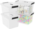 18 Quart Plastic Storage Bins with Lid, Clear Plastic Storage Tote, 4-Pack by Rinboat