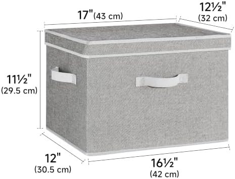StorageWorks Fabric Storage Bins with Lids, Closet Storage Bins - Image 2