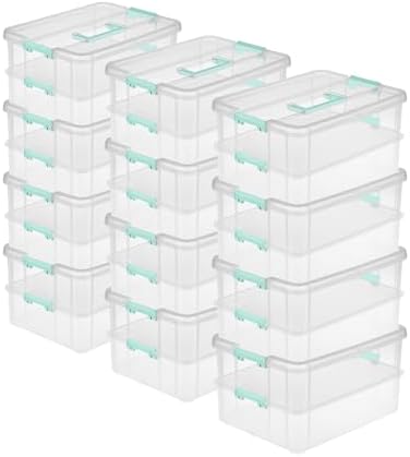 STERILITE Convenient Home 2-Tier Layer Stack Carry Storage Box, Clear 12-Pack 12 X 1 by Sterilite