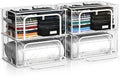 Sorbus Clear Foldable Storage Bins with Metal Frame (Small, 4 Pack) by Sorbus