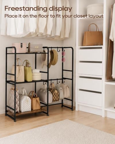 Large Purse Organizer, 3-Tier Purse Rack, Wall Mount or Freestanding - Image 7