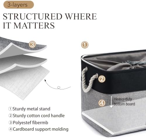 16x12x12 In Foldable Fabric Large Storage Bins with Handle 3 Pack - Image 2