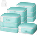 Comforter Storage Bag - Large Capacity Blanket Storage Bags 3-Layer Ultra Space Saving Self Compression Organizer, Washable Compression Bags for Storage Comforter Blanket, 4-Pack, Blue by EasortmPackingCubes