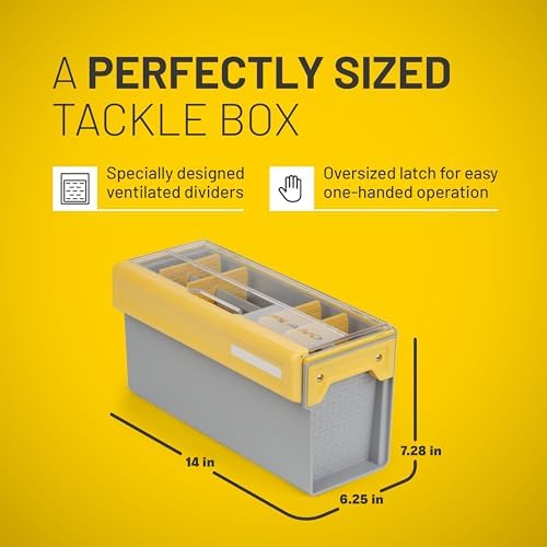 Plano EDGE Premium Spinnerbait Tackle Utility Box, Clear and Yellow, Rust-Resistant Storage, Waterproof Tackle Tray Organizer for Buzz Baits, Swimbaits, and Crankbaits - Image 6