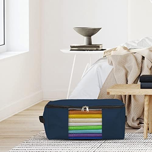 Covers & All Storage Bags, 90 litres Large size Space Saver bags Heavy Duty Storage Organizer Multipurpose, 12 Oz Waterproof UV-Resistant & Tear-Proof (Pack of 5, Blue) - Image 5