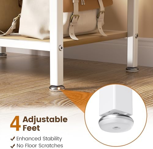 niffgaff 3-Tier Floor-Standing Purse Organizer, White - Image 5