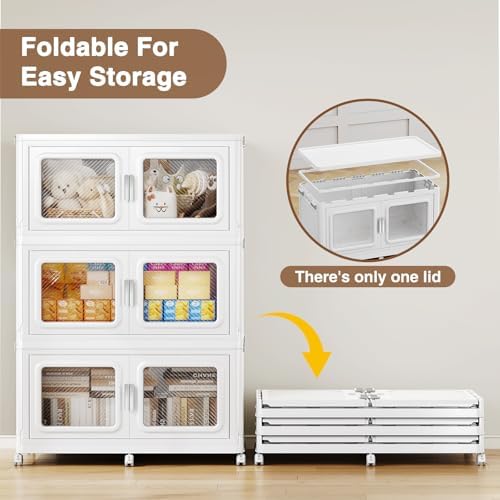 BROVIEW 300 Qt/75 Gal Stackable Storage Bins with Lids, 1 Pack, White - Image 6