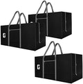 Kuber Industries Pack of 3 Durable (2 Compartments) Storage Bags For Clothes Large With Zip | Packers & Movers Under Bed Storage Organizer Box for Clothes, Blanket & Toys | Grey & Black by Kuber+Industries