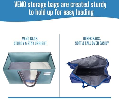 VENO Moving Bags, Wide Open Top, Clear Window, Light Blue, 10 Pack - Image 5