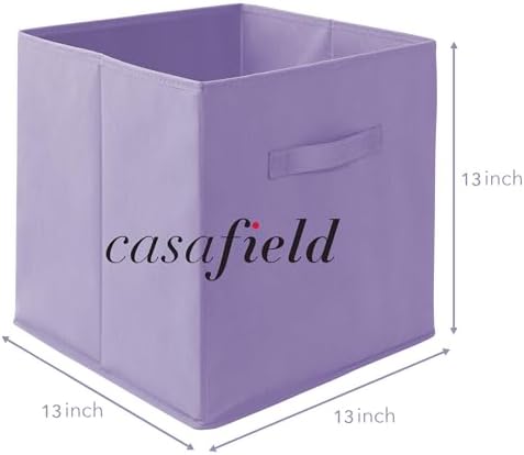 Casafield Set of 12 Collapsible Fabric Cube Storage Bins, Multicolor - 13" Foldable Cloth Baskets for Shelves, Cubby Organizers & More - Image 7