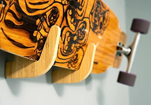 Grassracks Bamboo & Birch Snowboard Rack and Skateboard Rack - Moloka`i Series Snowboard Wall Mount - Image 4