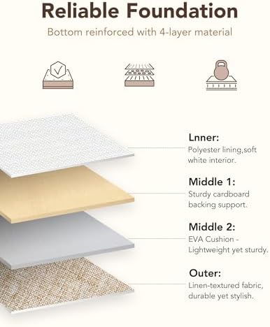 12x12 Inch Fabric Cube Storage Bins with Cotton Rope Handle 6-Pack - Image 5