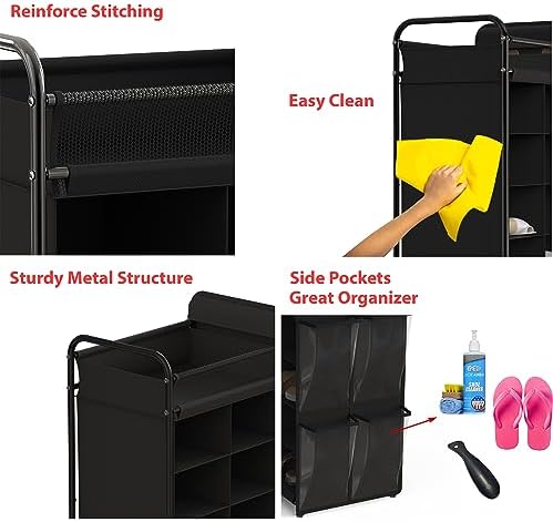 Simple Houseware 16 Cube Shoe Stand Tower Rack 8 Tier, Black - Image 4