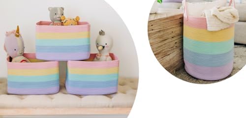 OrganiHaus Large Laundry Basket + Set of 3 Shelf Baskets - RAINBOW by OrganiHaus