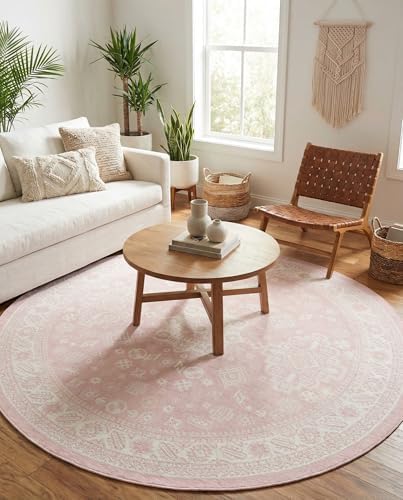 Rugs.com - Outdoor Aztec Rug – 10 Ft Round Pink Indoor/Outdoor Rug – Washable, Stain-Resistant Flatweave for Patios, Decks, and Porches - Image 3