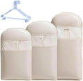 Space Saving Hanging Garment Bag with Self Compression Zipper, Space Saver Closet Organizers, Prevent Dust, No Taste, Space Saving Hanging Protector for Down Coat (Beige, 3 sizes) by Unknown
