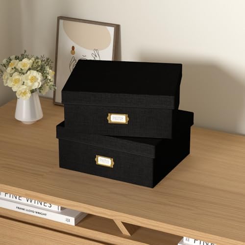 Decorative Photo Storage Box, 2 Pack Linen Photo Box Hold 1700 4x6 Pictures - Image 6
