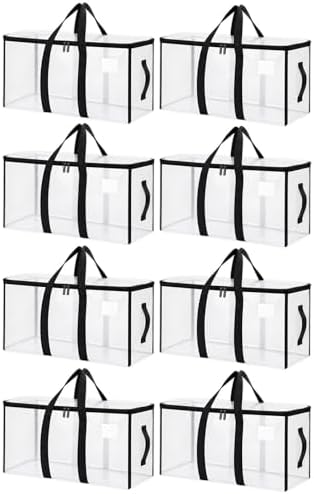 Songrey Extra Large Heavy Duty Moving Bags, 8 Pack, Clear by Unknown
