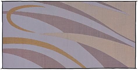 Stylish Camping Reversible Graphic Patio Mat - 8' x 16', Brown/Gold - Image 4