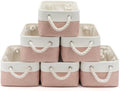 11.8x7.9x5.2 Inch Fabric Small Storage Bins with Handles 6 Pack by VQRTEXAStorageBasket