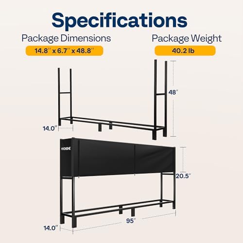 VIVOHOME Upgraded Heavy Duty 8 ft Firewood Rack Outdoor with Cover - Image 6