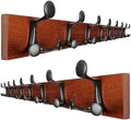 SKOLOO 43-Inch Cherry Wood Coat Rack Wall Mount with 8 Triple Hooks - Ideal for Family Entrances, Classrooms, and Pet Supplies Storage - Perfect Coat Hooks for Wall, Pack of 2 by SKOLOO