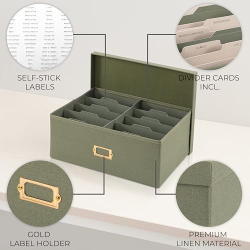 Decorative Photo Storage Box - Sturdy Linen Organizer Holds 1700 Photos - Image 6
