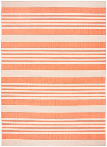 SAFAVIEH Washable Rug Outdoor Courtyard Collection - 10' x 14', Terracotta & Beige, Non-Shedding & Easy Cleaning, Ideal for Patio, Backyard, Mudroom (CY6062-241) - Image 3