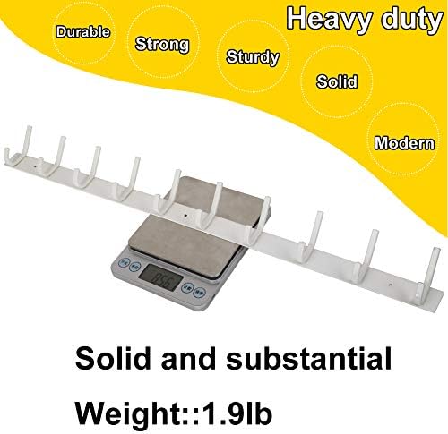 WEBI Coat Rack Wall Mounted,10 Hooks,30" Long Coat Hooks Wall Mount White,Coat Hanger Wall,Hook Rack,Jacket Hooks for Coats,Clothes,Hats - Image 6