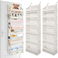 ULG 2 Pack Over The Door Organizer with 6 Large Pockets 12 Side Pockets, 50lbs Weight Capacity Door Hanging Organizer for Bedroom, Bathroom, Pantry, Nursery Storage, Beige by ULG
