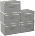 Foldable Fabric Storage Cubes with Lids,Grey 15x9.8x9.8in,5 Pack by Unknown