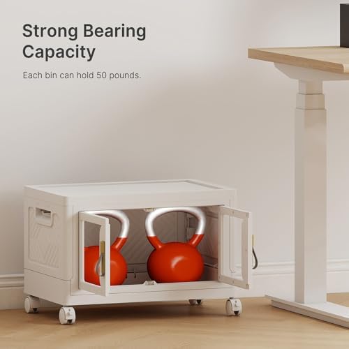 UAMFURI Stackable Storage Bins with Lids, 48QT Extra Large Storage Cabinet - Image 5