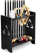 EXTCCT Pool Stick Holder Floor Stand, Wood with Cone Chalk Holder, Black by EXTCCT