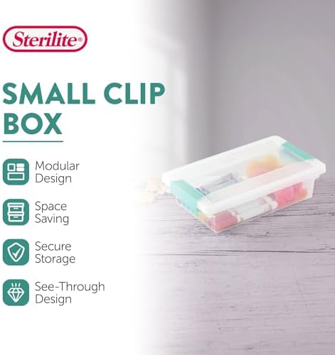 Sterilite Clip Box, Stackable Clear Plastic Bins- Small, 24-Pack - Image 2