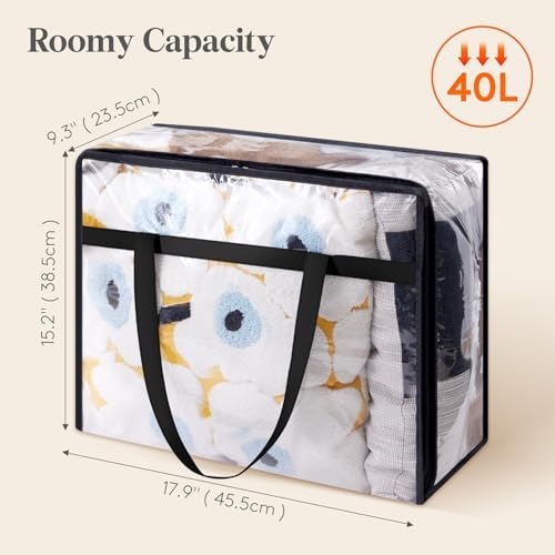 Lifewit 45L Clear Clothes Storage Bags,Plastic Foldable Blanket Storage Bag - Image 4