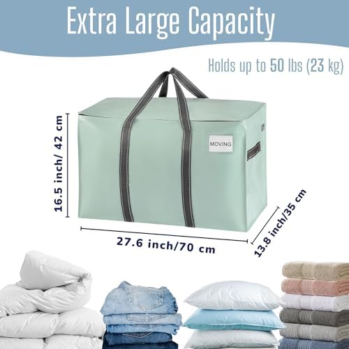 VENO 10 Pack Heavy Duty Moving Bags, Extra Large Storage Bags with Reinforced Handles & Strong Zippers, Foldable & Reusable Moving Box Alternative for Clothes & Dorm Storage - Image 4