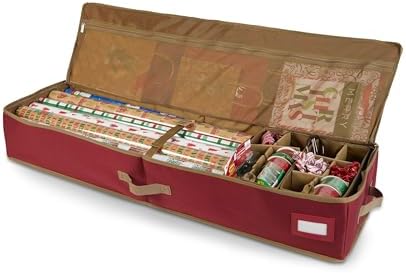 Covermates Gift Wrap Storage Organizer, 44.5" W x 13" D x 6.5" H, Red by Covermates