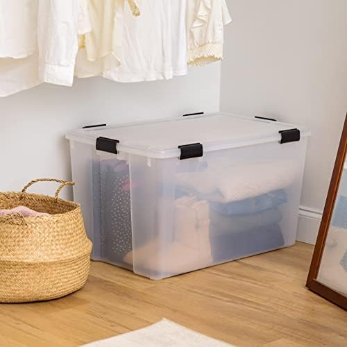 IRIS USA 156 Qt Storage Bins with Gasket Lids, Clear/Black - Image 4