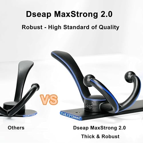Dseap Coat Rack Wall Mount 24 Inch, Heavy Duty 12-Gauge Base vs Flimsy 1mm, Double-Thick Solid Anti-Snap Hooks, Stainless Steel 6-Hook Hanger Organizer for Clothes Hat Closet Entryway, Gold - Image 2