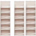 Over Door Organizer with 6 Extra Large Pockets 12 Side Pockets, Sturdy Closet Storage Rack, Hanging Storage Organizer with Clear Window for Shoes, Diaper, Bedroom, Bathroom, Beige, 3-Pack by Unknown