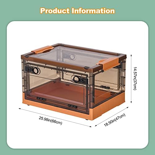 Ergocar Foldable Storage Boxes, Large Plastic Storage Boxes with Lid, Stackable Organiser, Wardrobe Storage Organiser, Grocery Storage, for Bedroom, Wardrobe, Office, Garage - Image 7