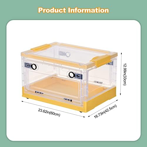 Ergocar Foldable Storage Boxes, Large Plastic Storage Boxes with Lid, Stackable Organiser, Wardrobe Storage Organiser, Grocery Storage, for Bedroom, Wardrobe, Office, Garage - Image 7