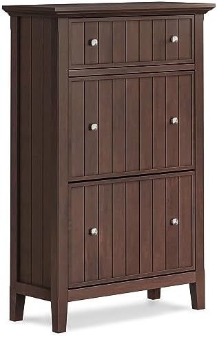 SIMPLIHOME Acadian Storage Bench and Shoe Cabinet Set in Brunette Brown - Image 7