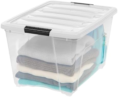 IRIS USA 54 Qt Storage Bins with Lids, 6 Pack, Dividers, Clear/White - Image 4