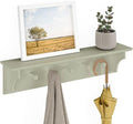 Ballucci Floating Coat and Hat Wall Shelf Rack, Coat Rack Wall Mount, 5 Pegs Hook, 24", Green by Ballucci