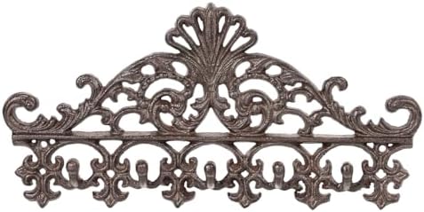 Sungmor Vintage Cast Iron Chrysanthemum Coat Hook with 5 Hooks by Sungmor