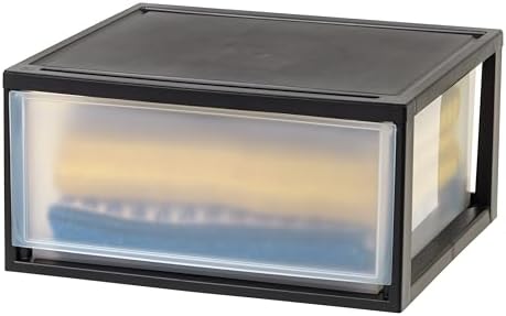 IRIS USA 2-Pack, 47 Qt. Extra Large Stacking Drawer Organizer, Black - Image 4