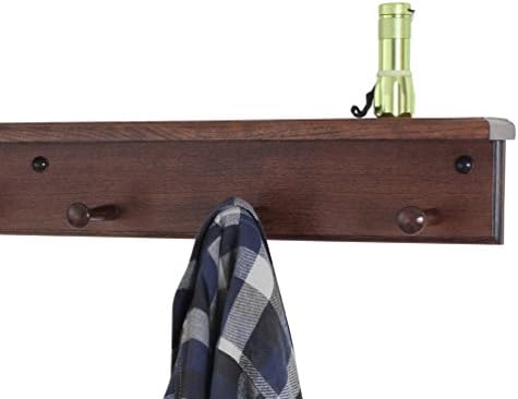 Cherry Peg Rack with Shelf -Handcrafted in The USA (Mahogany, 18" with 3 pegs) - Image 2