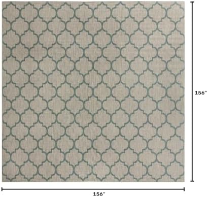 Unique Loom Outdoor Trellis Collection Area Rug - Trellis (Square 13' 0" x 13' 0", Gray/ Ivory) - Image 2