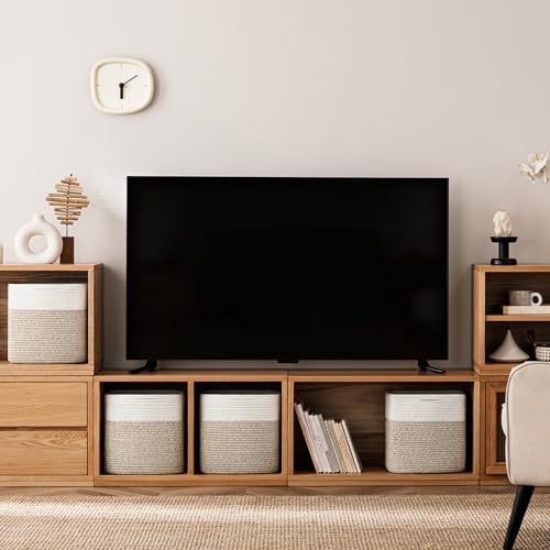 joybest 11inch Cube Storage Bins, Cotton Rope Woven Organizer Basket - Image 3